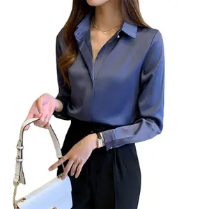 Personnalisé Oem petit quantité minimale de commande haute qualité mode uniformes printemps 2022 femmes vêtements femmes chemise dames à manches longues chemises