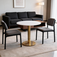 Tables à manger en marbre pour hôtels commerciaux, cafés, tables circulaires/petites modernes et minimalistes, durables, faciles à nettoyer, pour les réunions