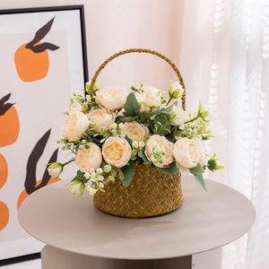 Fleurs artificielles de pivoine champagne, fleurs de pivoine en soie, bouquets pour mariage, centre de table, arrangement floral - Product Image 3
