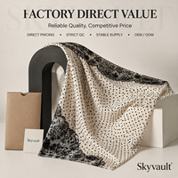 Foulard Hijab en Modal Imprimé Dentelle à Pois, Tissé 40S, Doux et Respirant, pour Femme, Personnalisation OEM ODM Disponible