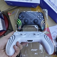 Manette de jeu sans fil BT RGB avec moteur de vibration, bouton Turbo, détection de mouvement, design ergonomique et support pour téléphone