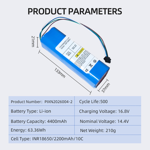 OEM ODM 14.8V 2200mAh LiMn2O4 Oplaadbare Li-ion Batterijpakket met BMS voor Robotstofzuiger - Product Image 4