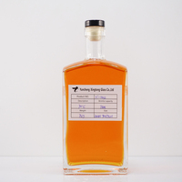 Vente en gros de bouteilles carrées en verre épais de 500ml 700ml 750ml Gin Spirit Whisky Vodka Bouteilles de liqueur en verre de 750ml