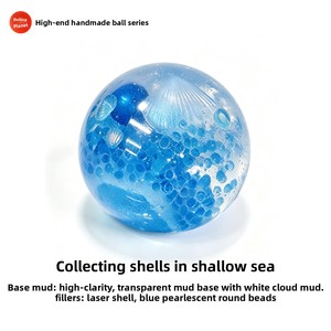 Crystal Clear Ocean Gradient Handmade Blue Slow Rising Squishy <strong>Ball</strong> Premium Aesthetic Stress Relief Decompression Toy - Product Image 2