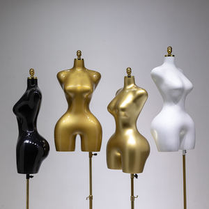 <span class=keywords><strong>Mannequin</strong></span> buste <span class=keywords><strong>femme</strong></span> grande taille style européen et américain, doré, en <span class=keywords><strong>plastique</strong></span>, pour présentation - Product Image 1