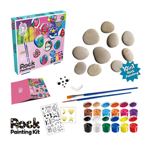 Juguete de garabato de piedra educativo para niños 10 en 1 creativo hecho <span class=keywords><strong>a</strong></span> mano DIY Kits de manualidades Kit de juguete de pintura de roca - Product Image 2