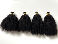 Extensions de cheveux naturels non traités Itips, cheveux indiens, kératine, 4B Afro Kinky Curly, extensions de cheveux I Tip, cheveux humains