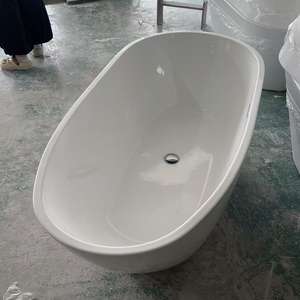 Moderne Vrijstaande Ovale Milieuvriendelijke Spa-Badkuip Glanzend Wit Puur Acryl Luchtmassage 60gal + Drainer Inbegrepen 3 Jaar - Product Image 6