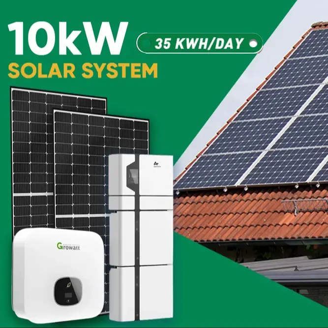 Juego completo de uso doméstico 3000W, 5000W, 10kw Generador solar híbrido Electricidad Almacenamiento de energía de respaldo Sistema de energía Kit de paneles solares