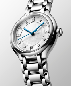 Elegant Ladies Wristwatch <b>Automatic</b> Mechanical Movement Round Stainless Steel Case Mother of Pearl Dial Diamond Longinesing - Product Image 4