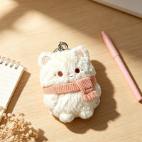 Porte-clés en peluche en coton personnalisé - Fabricant professionnel de jouets - Poupée chat rose de 10 cm - Jouet animal