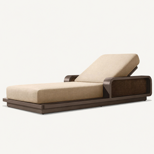 Chaise longue d'extérieur pour patio, ensemble <span class=keywords><strong>de</strong></span> mobilier <span class=keywords><strong>de</strong></span> <span class=keywords><strong>jardin</strong></span> pour resort, chaises longues <span class=keywords><strong>de</strong></span> villa, chaise longue d'extérieur en aluminium pour patio, <span class=keywords><strong>lit</strong></span> <span class=keywords><strong>de</strong></span> soleil d'hôtel - Product Image 4
