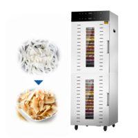 Déshydrateur alimentaire commercial à 32 plateaux pour fruits et viandes, double compartiment, en acier inoxydable