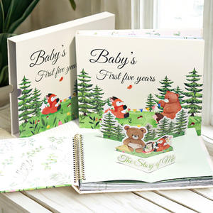 Carnet de suivi de croissance de bébé créatif, carnet à spirale en tissu à feuilles mobiles, boîte cadeau, journal de stockage de <span class=keywords><strong>photos</strong></span> DIY - Product Image 1