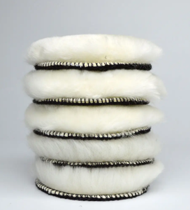 Tampone Lucidante in Lana a Doppia Faccia di Alta Qualità per Detailing Auto, 3-8 Pollici, Grana 3000, Bianco Naturale per la Cura dell'Auto - Product Image 3