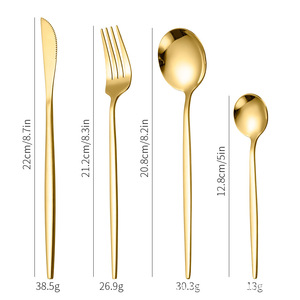 24pcs Gold <b>Dinnerware</b> <b>Set</b> Stainless Steel Tableware <b>Set</b> Knife Fork Spoon Luxury Cutlery <b>Set</b> Gift Box Flatware Dishwasher Safe - Product Image 2