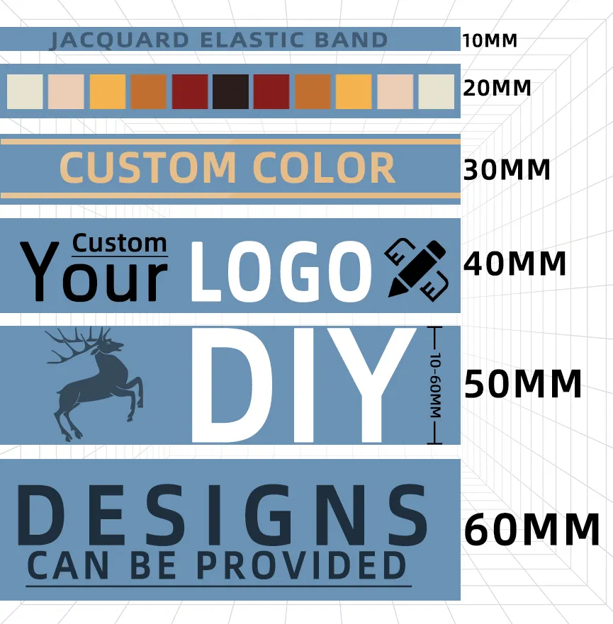 XYX diseño personalizado logotipo color material patrón al por mayor 3d en relieve letra jacquard banda elástica correas con logotipo