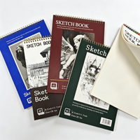 Carnet de croquis à spirale BILLIE personnalisé, promotionnel, blanc, format A4, imprimé, avec reliure spirale, 60 feuilles, crayon et papier