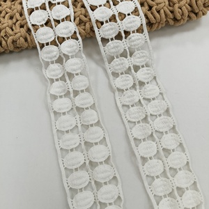 Encaje de Tela Blanca con Bordado Personalizado del Fabricante para Decoración de Ropa - Product Image 1