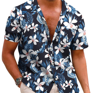 <span class=keywords><strong>Chemise</strong></span> hawaïenne à manches courtes et à revers personnalisée de <span class=keywords><strong>grande</strong></span> <span class=keywords><strong>taille</strong></span> pour hommes en popeline anti-rides imprimée en 3D - Product Image 2