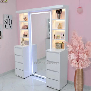 Makeup Furniture Glass Salon Station Beauty Vanity Mirror Station Dressing Table Make up Mirror With <strong>Lighting</strong> - Product Image 2