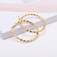 Boucles d'oreilles en acier inoxydable de Style Simple cercle pour femmes PVD plaqué or personnalisé oreille Piercing bijoux accessoires