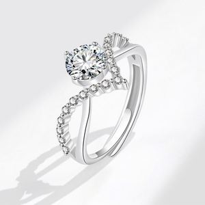 Luxury 925 Silver Plated Wedding <b>Ring</b> for Women V Design <b>Crown</b> Moissanite Diamond Zircon <b>Ring</b> Engagement Finger <b>Ring</b> - Product Image 1