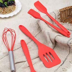 Wholesale 5-piece Silicone Spatula Set Rubber Cooking Utensils Set Heat Resistant Silicone Kitchen Utensils Cooking Spatula Set - Product Image 4