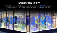 Rideau de film souple transparent en cristal LED P3.91/P6/P8, écran publicitaire flexible en verre intérieur ultra-fin à membrane LED