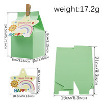 Boîte en papier alimentaire recyclé, 5 couleurs unies, pour bonbons et friandises, avec logo personnalisable, idéale pour les cadeaux de fête d'anniversaire ou de naissance