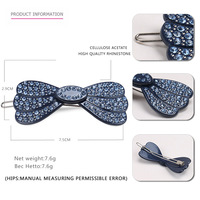 Mode aile forme épingle à cheveux Clips en gros acétate matériel pinces à cheveux coloré strass nœud papillon femmes épingles à cheveux