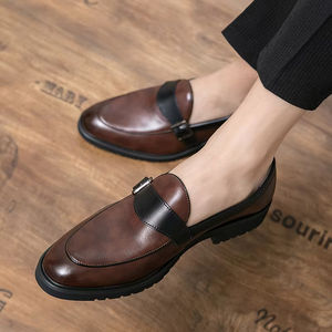 Zapatos Retro de Cuero Genuino Transpirables de Alta Calidad para Hombre, Zapatos de Malla para Boda, Elegantes y Formales para Negocios, que Aumentan la Altura - Product Image 2