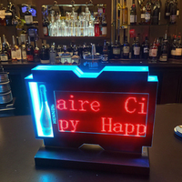 Pantalla LED personalizada, soporte de botella, presentador de botella de vino VIP con tablero de mensajes, cartel de cartelera DIY para presentación de vino