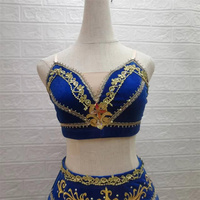 Attractive New Royal Blue Long Chiffon Dress 2 Costumes de performance séparés-Jupe de 55 pouces