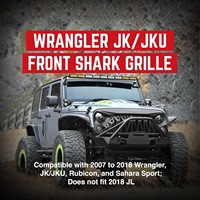 Calandre avant modifiée pour Jeep Wrangler JK/JKU Rubicon Sahara Sport 2007-2018