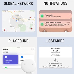 Traceur GPS double système (iOS/Android) pour animaux de compagnie, anti-perte pour chien, compatible AirTag, localisateur Bluetooth précis pour chiens et clés - Product Image 5