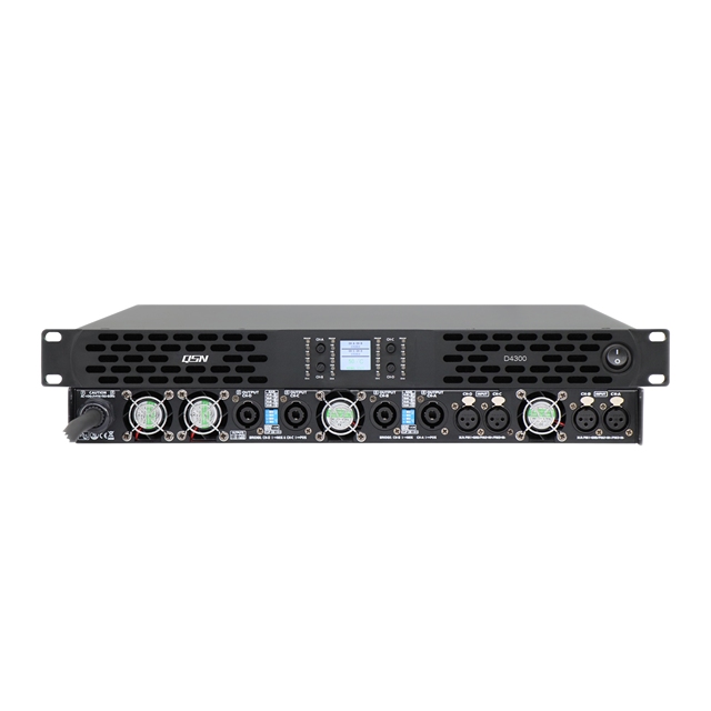 Factory Direct Sales 3000W*4 Channels Class-D 1U Digital Professional Power Amplifier D4300 for