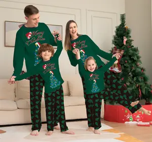 2022 Latest Adult Christmas Pajamas Green Christmas Pajamas for Couples