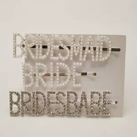 Épingles à cheveux en alliage métallique tendance avec strass en cristal, épingles à cheveux alphabet scintillantes pour accessoires de coiffure de fête