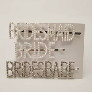 Pasadores de Pelo de Metal con Cristales de Imitación y Letras del Alfabeto, Accesorios para el Cabello para Fiestas - Product Image 2