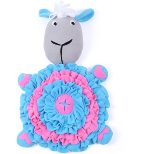 Alfombra Interactiva <span class=keywords><strong>para</strong></span> <span class=keywords><strong>Perros</strong></span>, Tapete de Olfato <span class=keywords><strong>para</strong></span> Mascotas, Comedero Lento, Entrenamiento Olfativo, Manta de Actividades, Material de Dacrón, Forma de Oveja, Azul Cielo, Rosa - Product Image 4