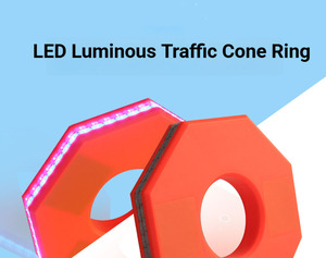 Anillo Reflectante Luminoso LED para Conos de Tráfico con Sonido de Advertencia, Luz de Advertencia de Tráfico para Construcción Nocturna, Barricada de Tráfico - Product Image 2