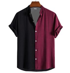 Custom Bowling <strong>Shirt</strong> Short Sleeve Classic Retro Stand Collar <strong>Shirt</strong> Black <strong>Red</strong> Cotton Mid-century Inspired Style <strong>Men</strong> <strong>Shirts</strong> - Product Image 4
