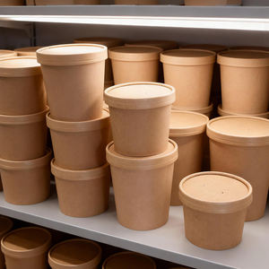 Oferta: Vasos de Papel Kraft Biodegradables Desechables de 8oz, 12oz y 32oz para Sopa Caliente, Color Personalizado, para Fiestas - Product Image 5