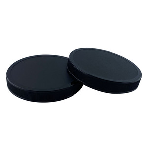 Échantillon gratuit Capuchon à vis mat de grande taille à rayures verticales Couvercle de pot de crème corporelle Couvercles en plastique 110/400 PP - Product Image 1