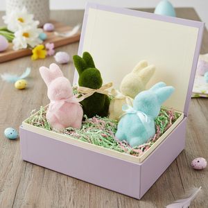 Vente en gros directe usine : Lapin de Pâques classique à longues oreilles en mousse floquée, décorations de Pâques, échantillon gratuit, décoration intérieure - Product Image 2