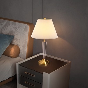 Lámpara de Mesa de Cristal de Alta Gama Estadounidense, Totalmente en Cobre, para Dormitorio, Sala de Estar, Diseño Moderno Minimalista de Lujo, Lámpara de Mesa Grande para - Product Image 6