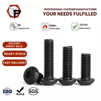 Sekrup Baja Karbon ISO7380 M3 M4 M5 M6 M8 M10 Hitam Grade 10.9 Kepala Pan Hexagon Hex Socket Sekrup Allen Sekrup Mesin Baut Furnitur