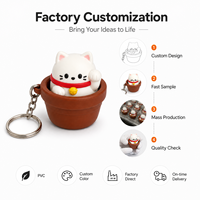 Porte-clés Mascotte de Bureau Mignonne en PVC Personnalisé avec Capuchon de Clavier Souple Imprimé Chat Porte-Bonheur – Fournisseur
