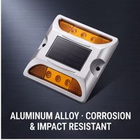 Borne de signalisation routière solaire à LED double face en alliage d'aluminium, étanche IP68, pour la guidage des sorties de rampes